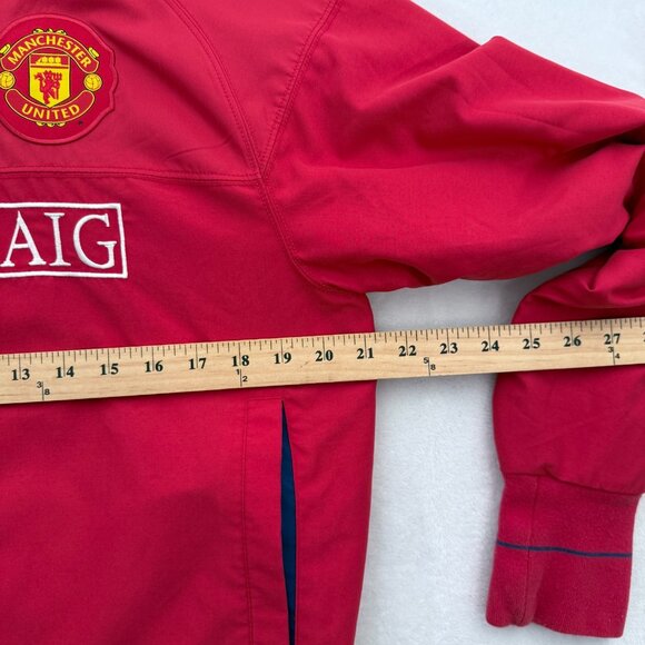 Nike Manchester United Jacket Men S Red Full Zip Windbreaker Line Football Logo - Picture 5 of 14